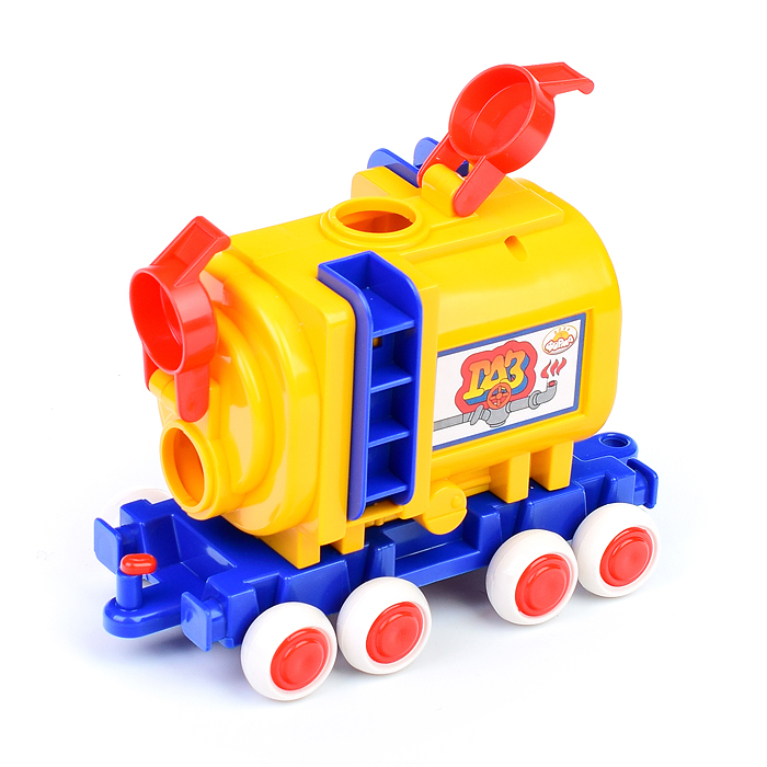 Фото к товару Паровозик Ромашка с 2 вагонами Паровозик Ромашка с 2 вагонами