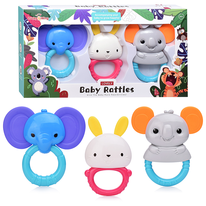 Набор погремушек K225H38 "Любимые животные" в коробке Набор погремушек K225H38 "Любимые животные" в коробке