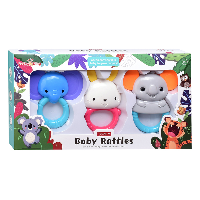 Фото к товару Набор погремушек K225H38 "Любимые животные" в коробке Набор погремушек K225H38 "Любимые животные" в коробке