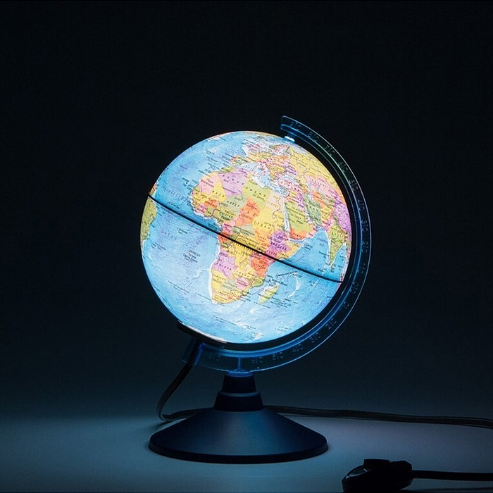 Фото к товару Глобус Земли политический 150 мм с подсветкой.Классик Евро Глобус Земли политический 150 мм с подсветкой.Классик Евро