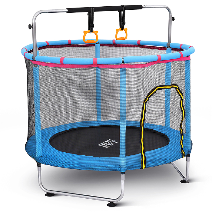 Фото к товару Батут ROCKET, d=140, внешняя сетка высотой 74 см., общая высота 110 см. синий Батут ROCKET, d=140, внешняя сетка высотой 74 см., общая высота 110 см. синий