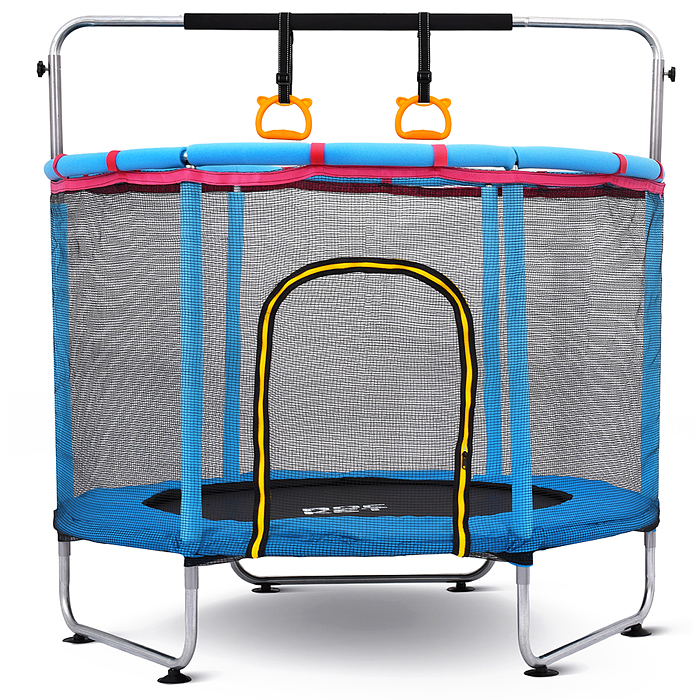 Фото к товару Батут ROCKET, d=140, внешняя сетка высотой 74 см., общая высота 110 см. синий Батут ROCKET, d=140, внешняя сетка высотой 74 см., общая высота 110 см. синий