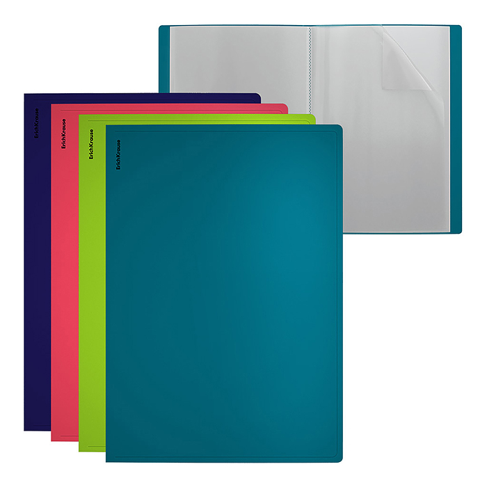 Папка   c 20  вкладышами  Soft Reef, , A4, ассорти (в пакете по 4 шт.)