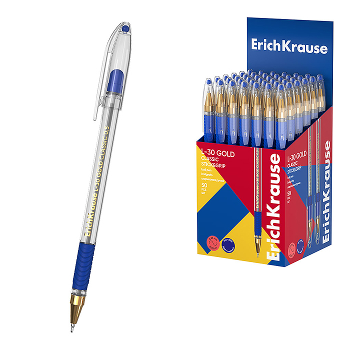 Ручка шариковая L-30 Gold Stick&Grip Classic 0.5, Super Glide Technology, цвет чернил си