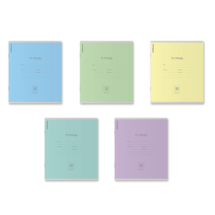 Фото к товару Тетрадь 12л. клетка, Классика ассорти, Тетрадь 12л. клетка, Классика ассорти,