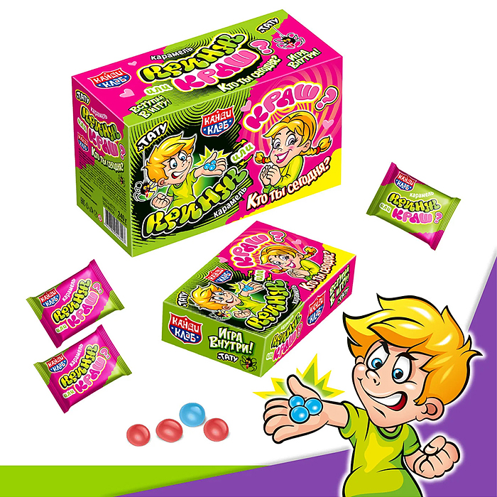 Карамель с татуировкой "Кринж или краш?" 10гр*24шт Карамель с татуировкой "Кринж или краш?" 10гр*24шт