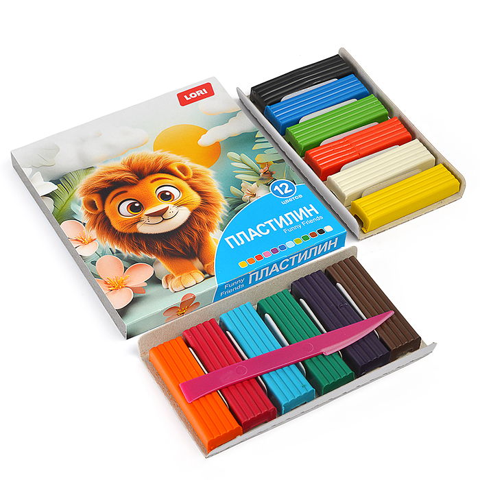 Пластилин Funny Friends 12 цв, 15 гр,пенал