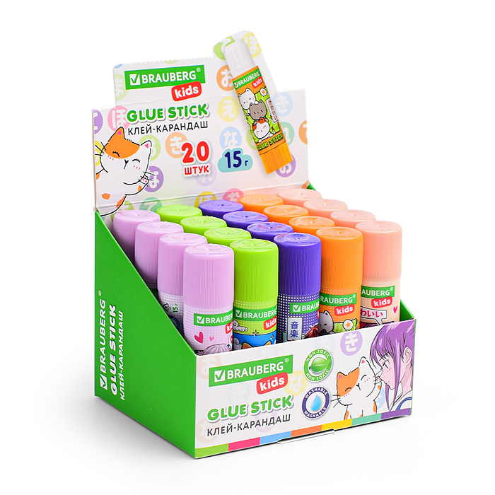 Фото к товару Клей-карандаш "Anime" 15 г, KIDS, ассорти Клей-карандаш "Anime" 15 г, KIDS, ассорти