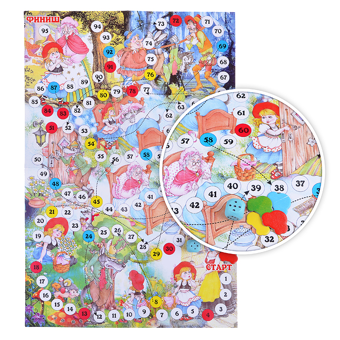 Настольная игра в пакете "Красная шапочка" Настольная игра в пакете "Красная шапочка"