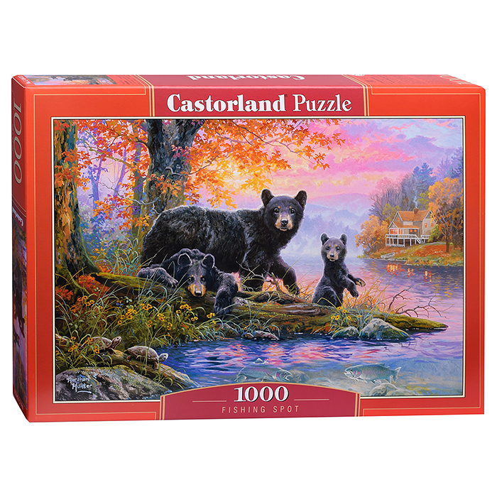 Пазлы 1000 "Медведи на рыбалке"