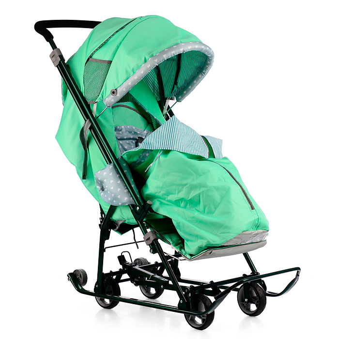 Фото к товару Коляска комбинированная "Наши детки 5-2" (мятный) Коляска комбинированная "Наши детки 5-2" (мятный)