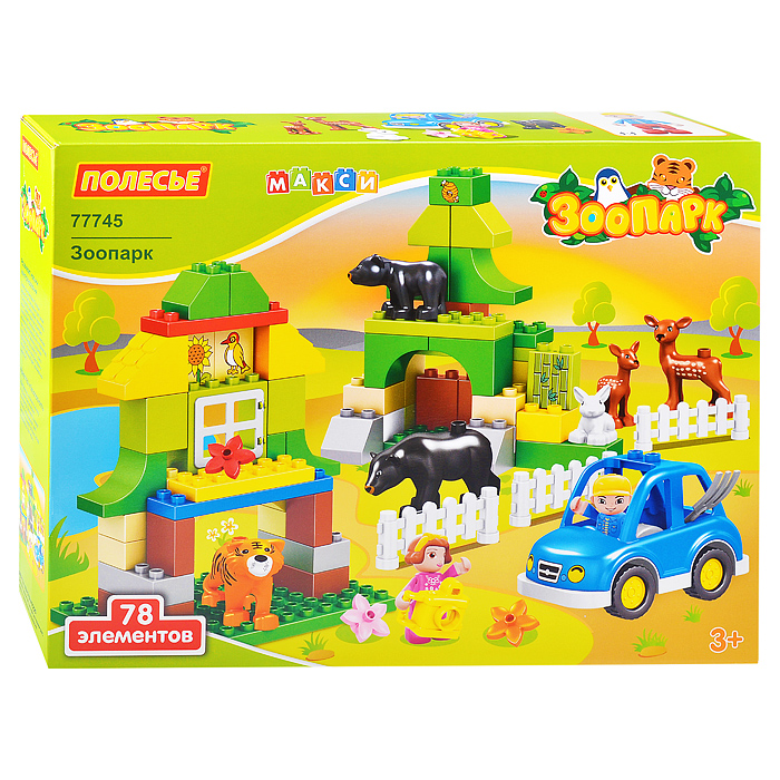 Конструктор "Макси" - "Зоопарк" (78 элементов) (в коробке) Конструктор "Макси" - "Зоопарк" (78 элементов) (в коробке)