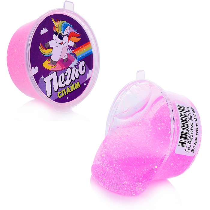 Слайм Пегас, 50 гр. неоновый розовый Слайм Пегас, 50 гр. неоновый розовый