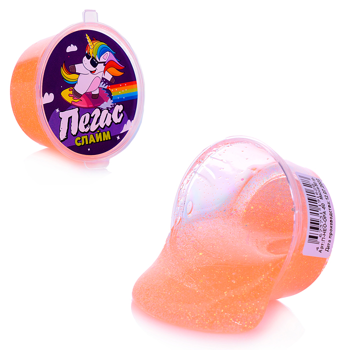 Слайм Пегас, 50 гр. неоновый оранжевый Слайм Пегас, 50 гр. неоновый оранжевый