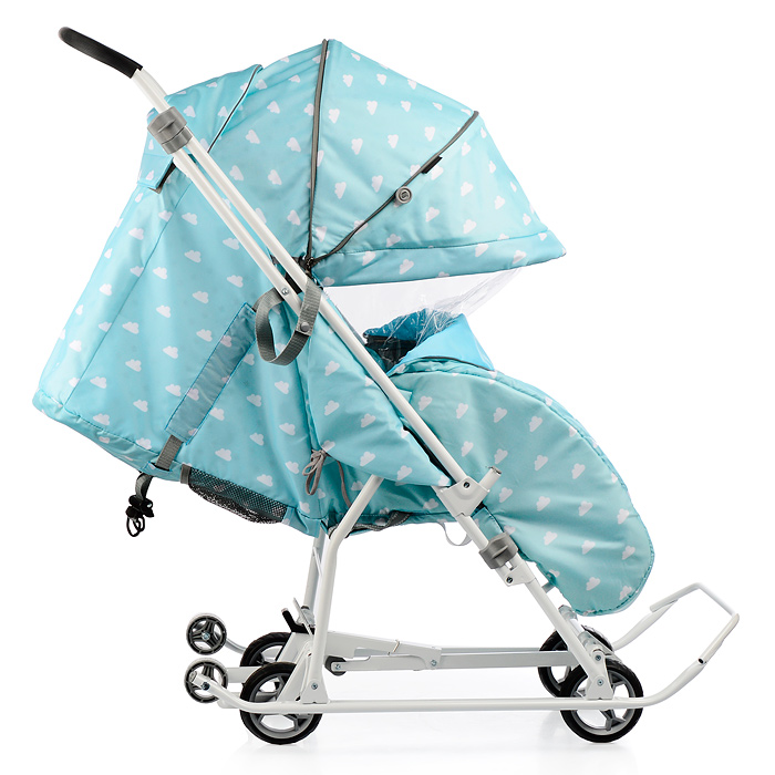 Фото к товару Коляска комбинированная "Наши детки 3-1К" (с облачками голубой) Коляска комбинированная "Наши детки 3-1К" (с облачками голубой)