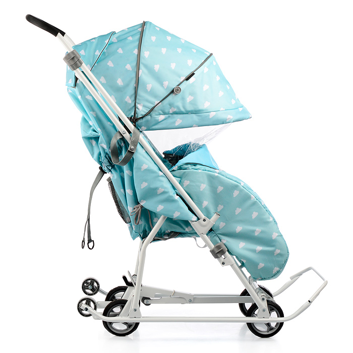 Фото к товару Коляска комбинированная "Наши детки 3-1К" (с облачками голубой) Коляска комбинированная "Наши детки 3-1К" (с облачками голубой)