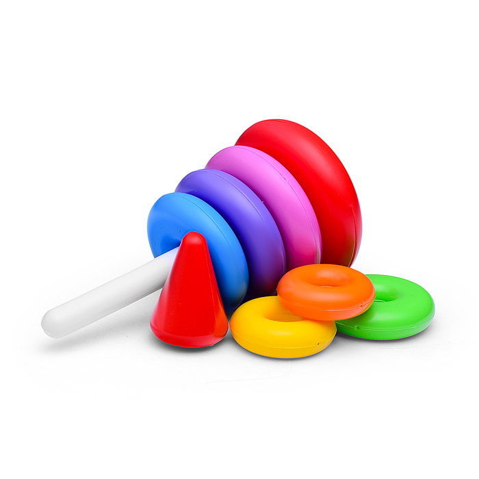 Фото к товару Пирамидка с кольцами, средняя Пирамидка с кольцами, средняя