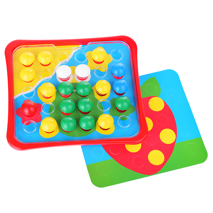 Мозаика 12 картинок в плёнке (32 фишки + 2 глазок) "Мозайкин для малышей"