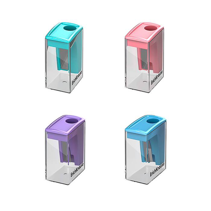 Точилка пластиковая City Mini, Pastel, с контейнером, ассорти