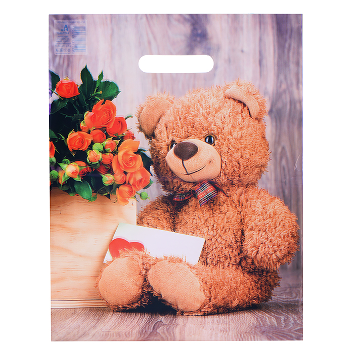 Пакет ПЭ с вырубной ручкой 31х40 (пл.60) глянец (Тедди) Пакет ПЭ с вырубной ручкой 31х40 (пл.60) глянец (Тедди)