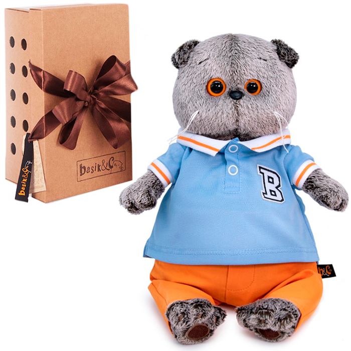 Кот Басик в голубом поло