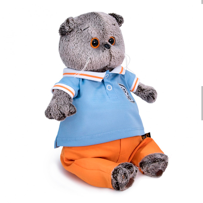 Кот Басик в голубом поло