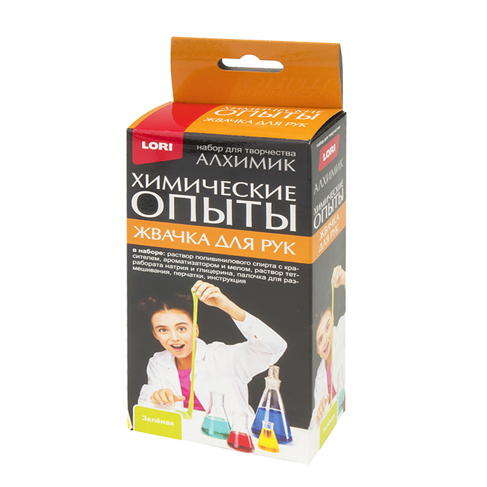Химические опыты. Жвачка для рук "Зелёная" Химические опыты. Жвачка для рук "Зелёная"