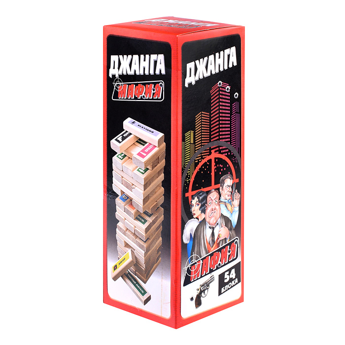 Фото к товару Настольная игра "Джанга башня "Мафия" (54 бруска) Настольная игра "Джанга башня "Мафия" (54 бруска)