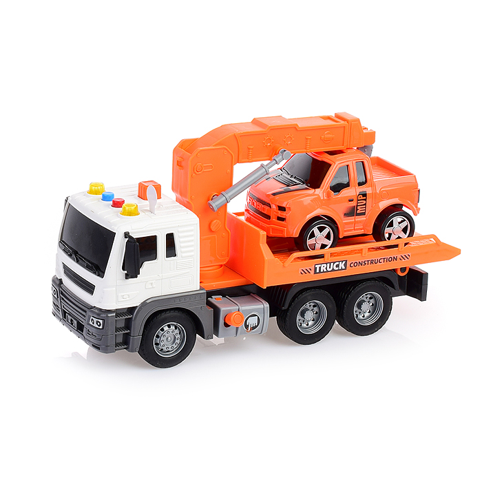 Машина JS106B "Эвакуатор" 1:16 (свет, звук) в коробке (цвет оранжевый)