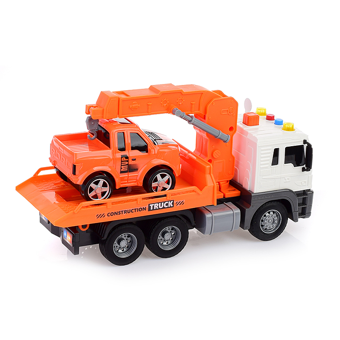 Машина JS106B "Эвакуатор" 1:16 (свет, звук) в коробке (цвет оранжевый)