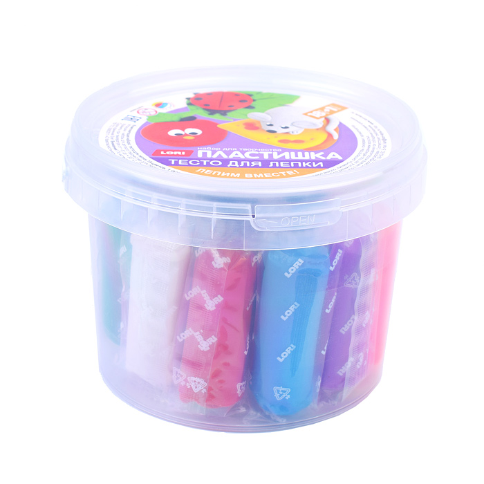 Фото к товару Пластишка. Тесто для лепки 18 цв по 24 гр с формочкой (ведерко с ручкой) Пластишка. Тесто для лепки 18 цв по 24 гр с формочкой (ведерко с ручкой)