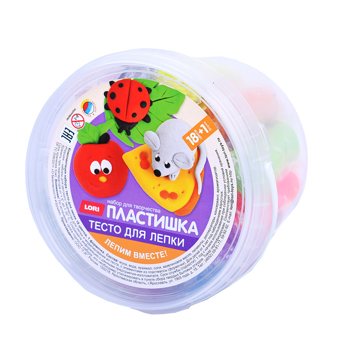 Фото к товару Пластишка. Тесто для лепки 18 цв по 24 гр с формочкой (ведерко с ручкой) Пластишка. Тесто для лепки 18 цв по 24 гр с формочкой (ведерко с ручкой)