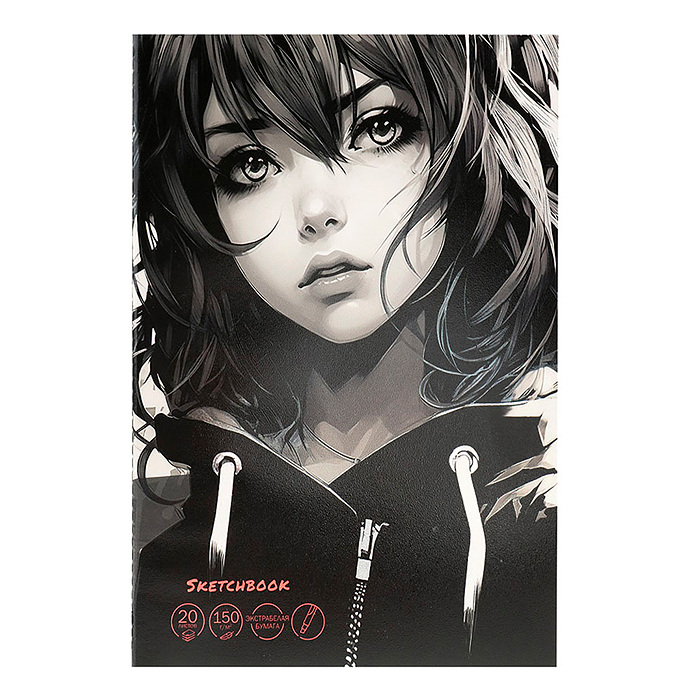 Скетчбук А5+, 20л.,"Черно-белый слон" Скетчбук А5+, 20л.,"Черно-белый слон"