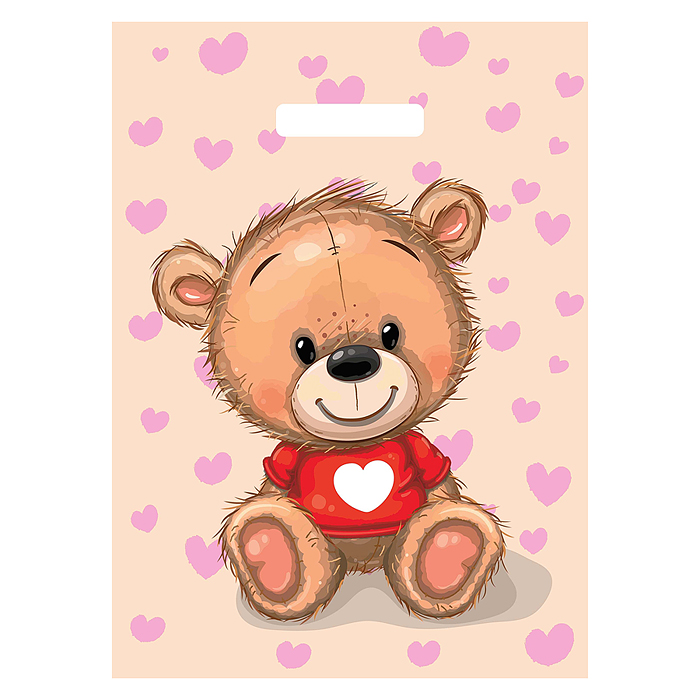 Пакет ПЭ с вырубной ручкой 29х40см (35) (Медвежонок) Пакет ПЭ с вырубной ручкой 29х40см (35) (Медвежонок)