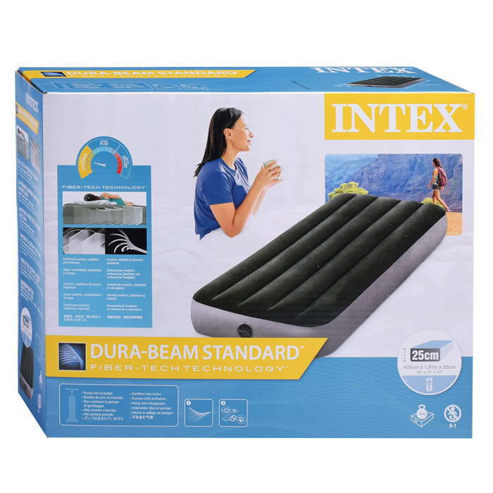 Матрас надувной Dura-Beam Twin, 76 х 191 х 25 см, 64106 INTEX не товарный вид,нарушена упаковка