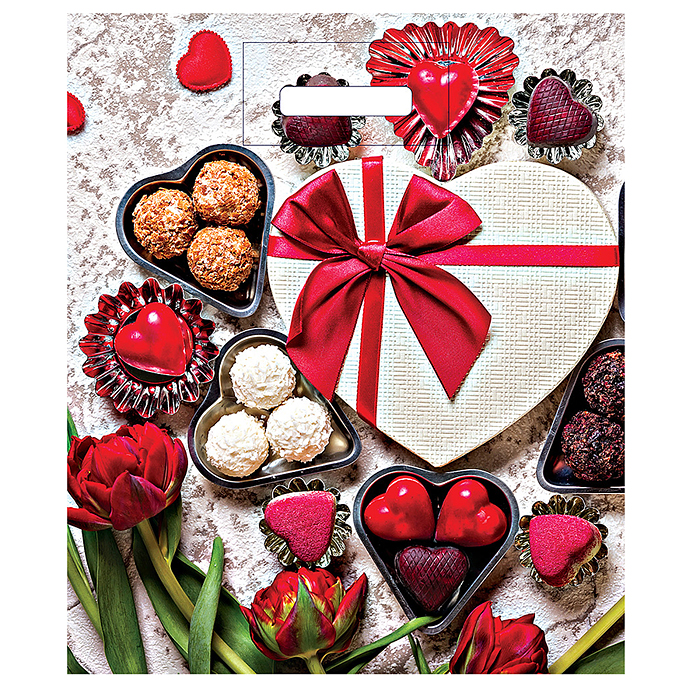 Пакет ПЭ с вырубной ручкой 38х45+3см (50) (Сладкое сердце)