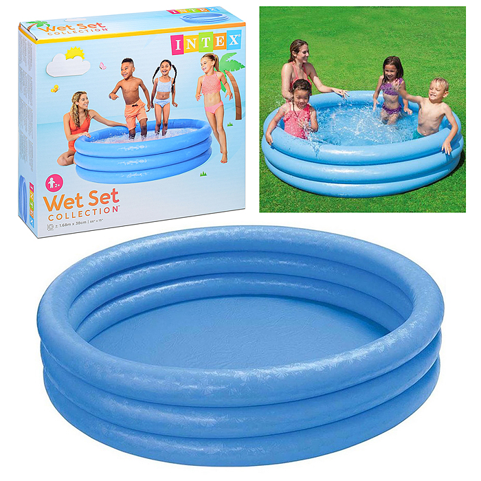 Бассейн надувной «Кристалл», 168 х 38 см, от 2 лет, 58446NP INTEX не товарный вид,нарушена упаковка