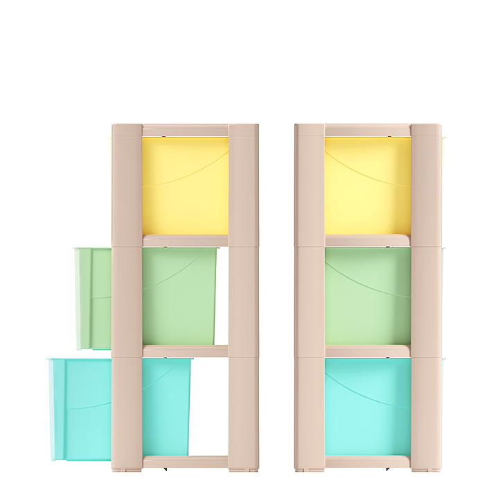 Комод "Колорит" цветной 3-х секцион