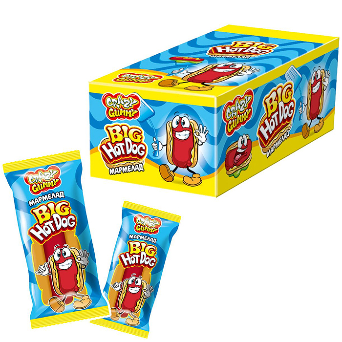 Мармелад "Crazy gummy. Большой Хот Дог" 18гр*36шт Мармелад "Crazy gummy. Большой Хот Дог" 18гр*36шт