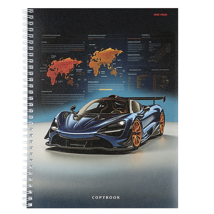 Тетрадь 96л. А4 клетка "Автомобильная тематика"