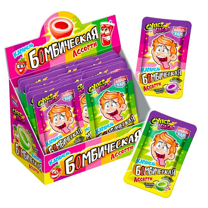 Карамель "Бомбическая" ассорти 13гр (30шт)