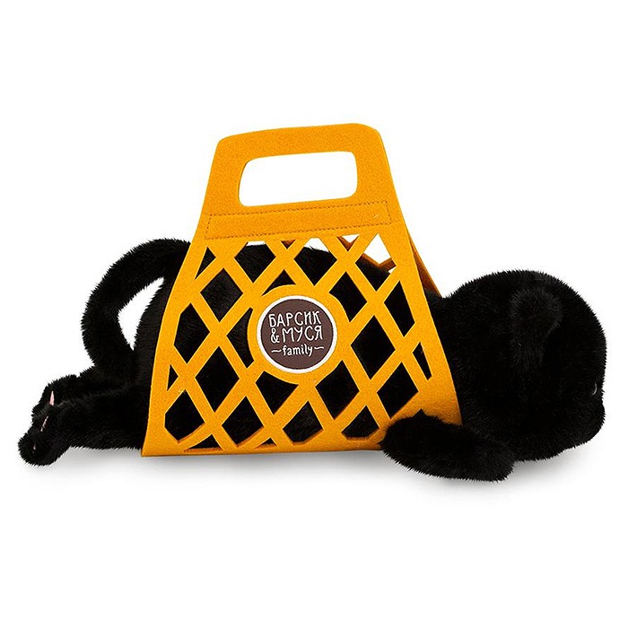 Кот Барсик в сумке черный 35 