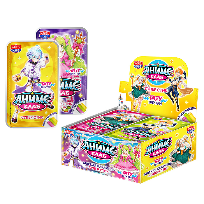 Мягкая карамель с татуировкой "Аниме Клаб. Супер Стик" 5гр*40шт
