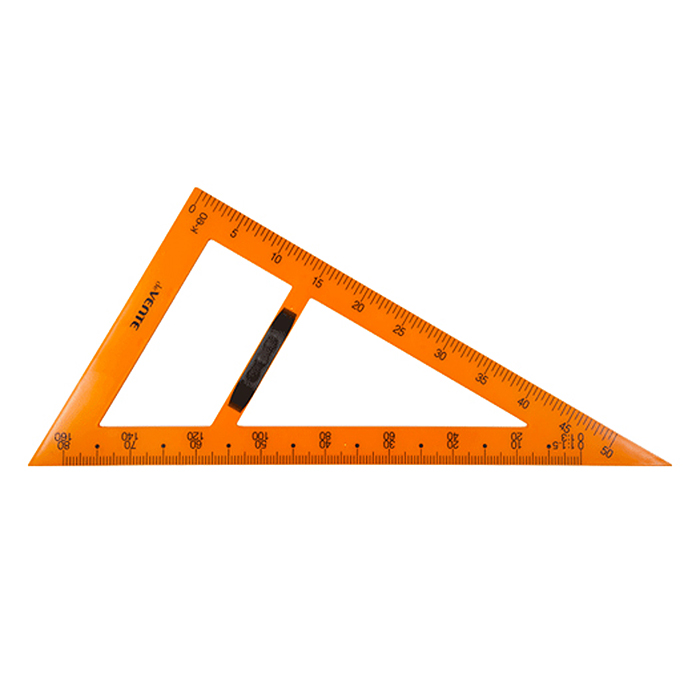 Угольник пластиковый 30°/60°/90°, с ручкой, для классной доски, в пластиковом пакете