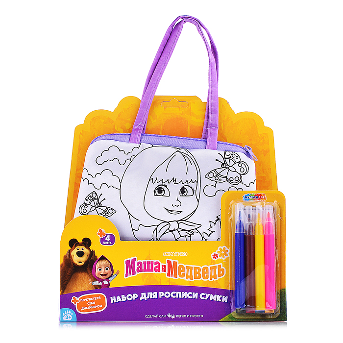Сумка-трапеция для росписи Маша и Медведь 