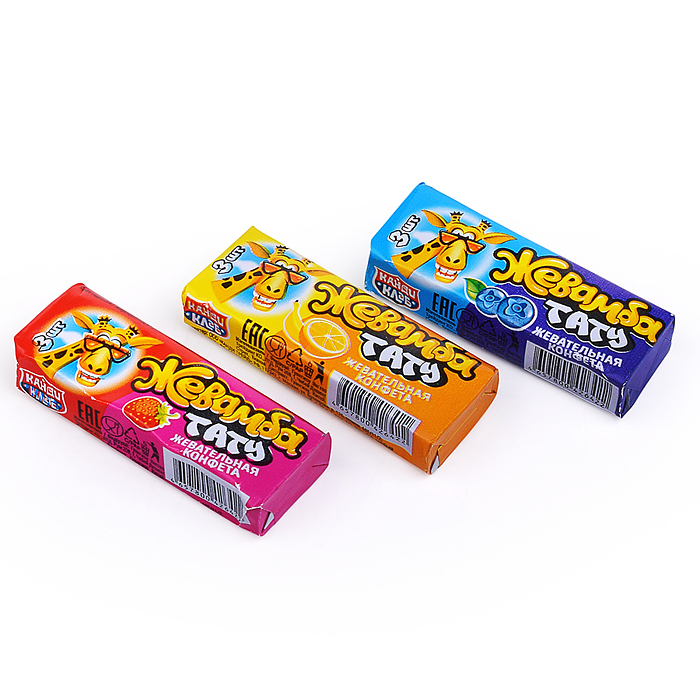 Фото к товару Жевательные конфеты с татуировкой "Жевамба Тату" ассорти 9гр*80шт Жевательные конфеты с татуировкой "Жевамба Тату" ассорти 9гр*80шт