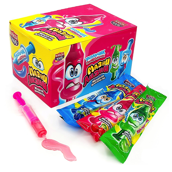 Жидкая карамель "Мазни-Лизни. Укольчик-прикольчик" ассорти 8гр*30шт