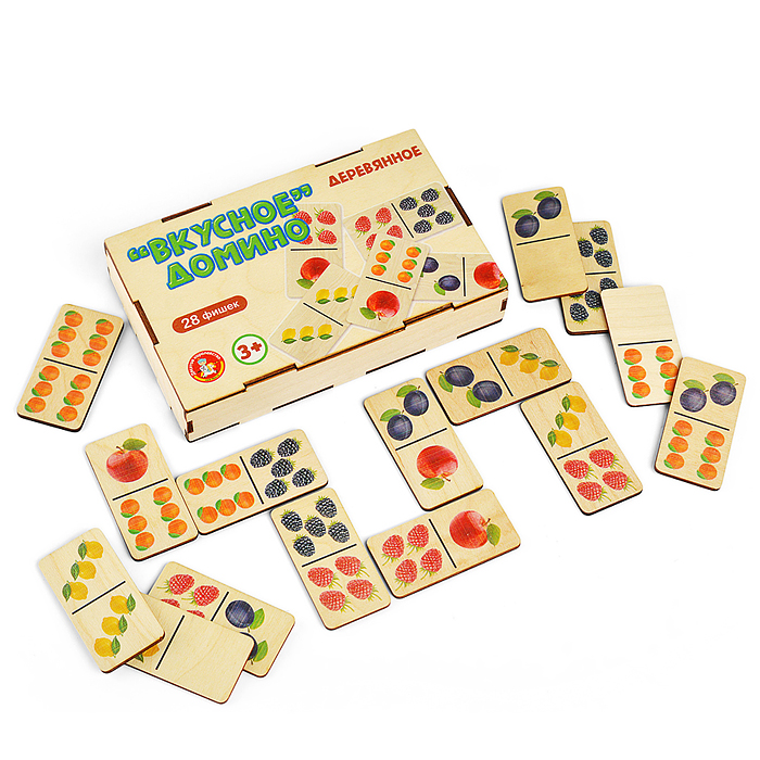 Домино деревянное "Вкусное домино" (деревянная коробка) Домино деревянное "Вкусное домино" (деревянная коробка)