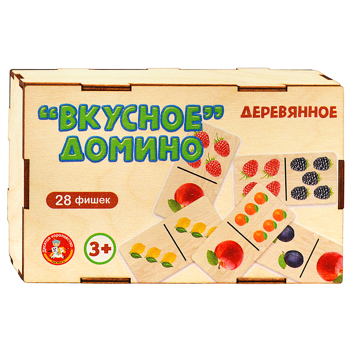 Домино деревянное "Вкусное домино" (деревянная коробка)