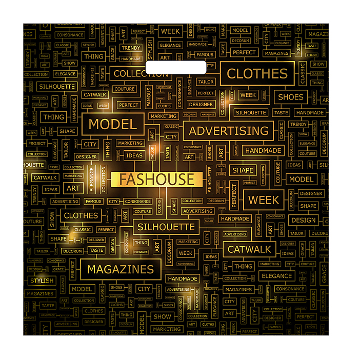 Пакет ПЭ с вырубной ручкой 45x45+3см (65) (Золотой стиль) 